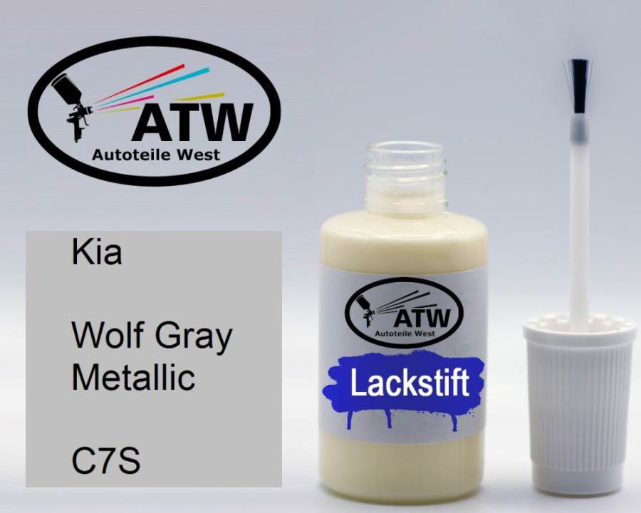 Kia, Wolf Gray Metallic, C7S: 20ml Lackstift, von ATW Autoteile West.